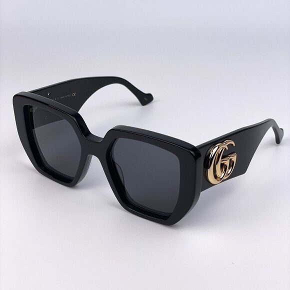 BRAND NEW Gucci GG0956S 003 Oversized Black Grey LOGO Women Sunglasses - Picture 6 of 11